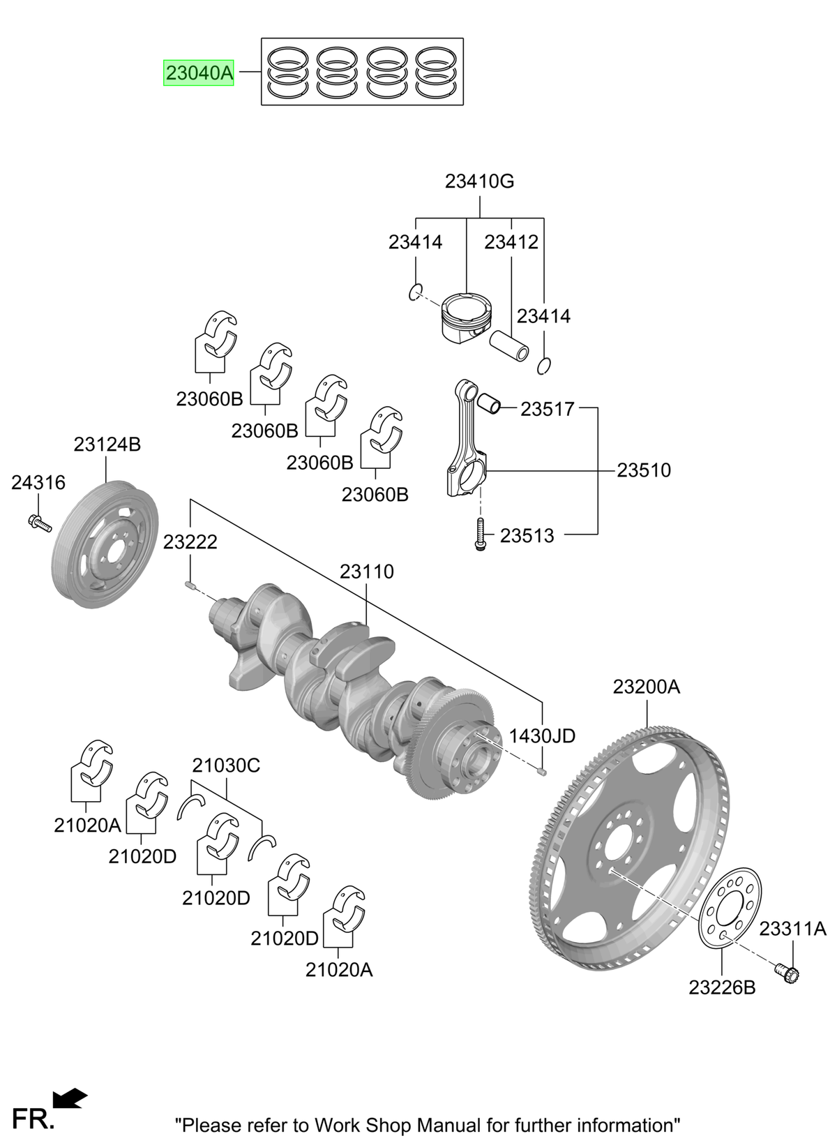 Jgo. Anillos Pistón Original Para Kia Sorento 2020-2025