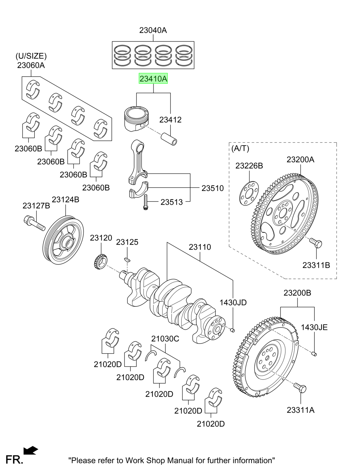 Pistón Original Para Hyundai I20 2014-2025