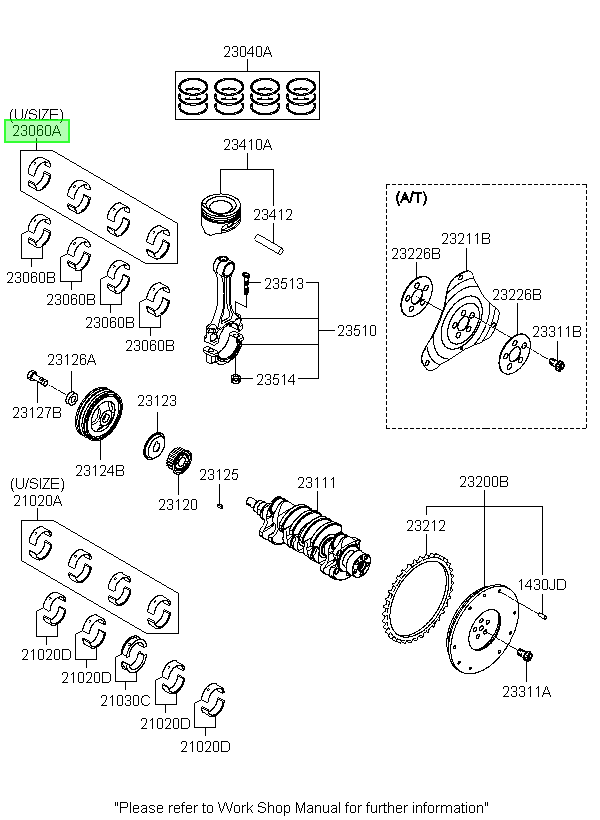 Jgo Met Biela 025 14 16 Orig. Para Hyundai Matrix 2003-2005