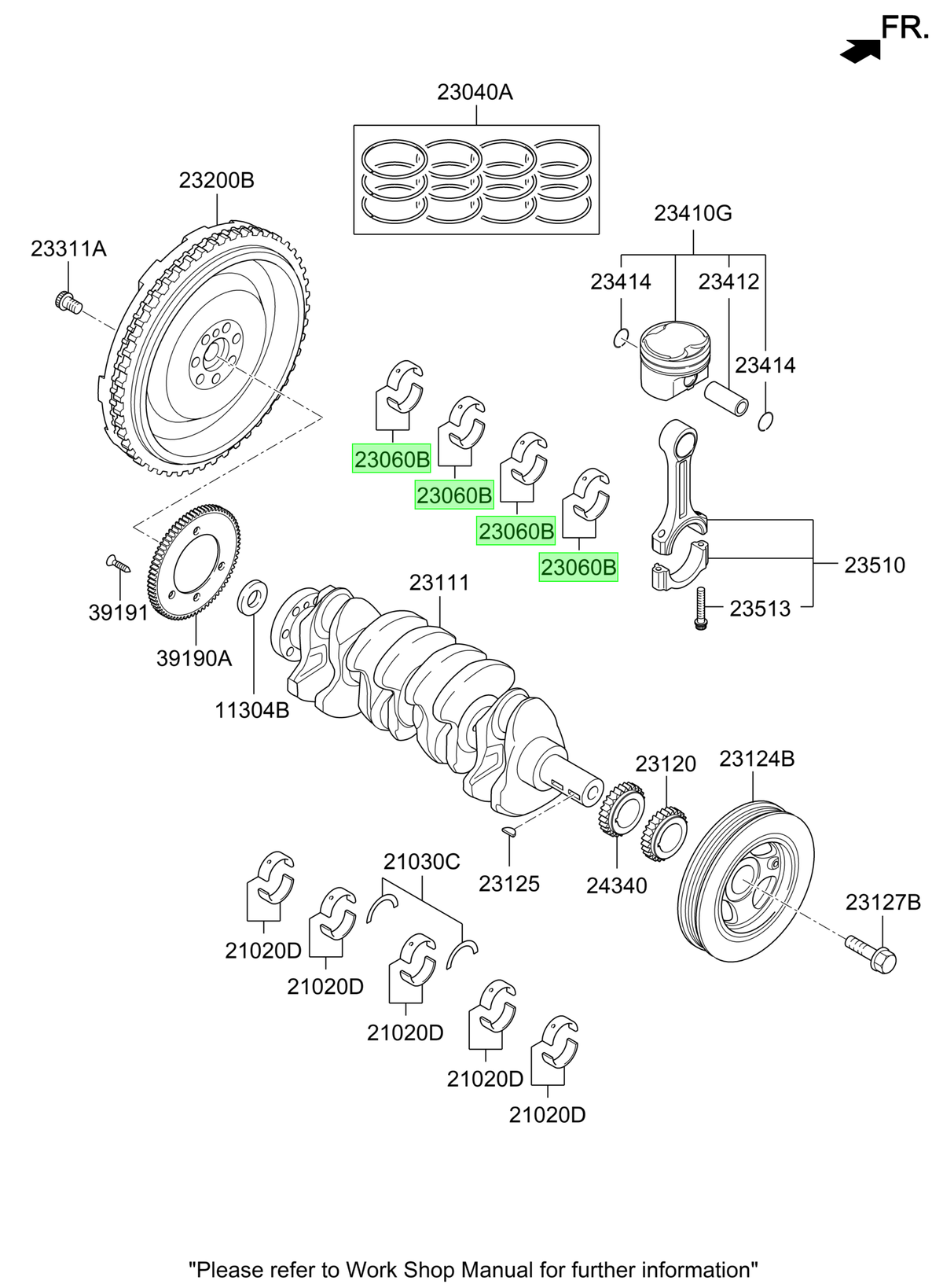 Metales De Biela Orig. Para Hyundai H1 Desde 2007