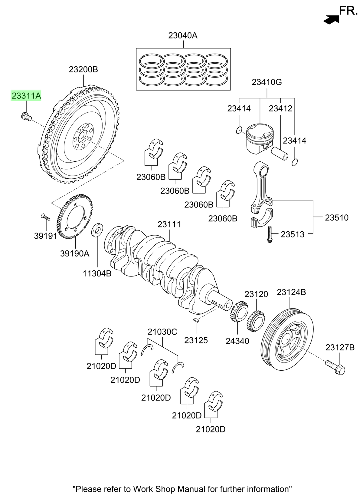 Perno Volante Motor Original Para Kia Sorento 2009-2021