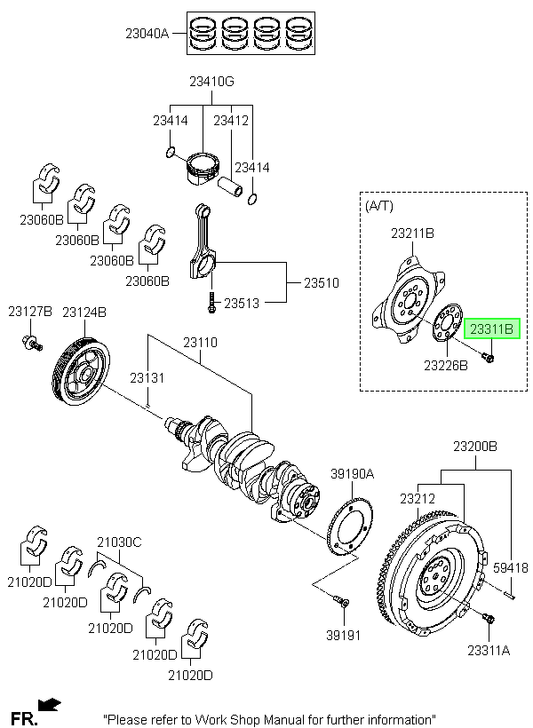 Perno Volante Motor Original Para Hyundai Elantra 2011-2025