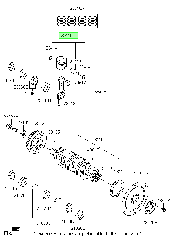 Piston Con Pasador Orig. Para Hyundai Tucson 2011-2014