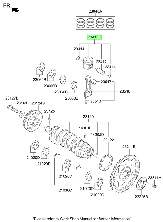 Pistón Original Para Hyundai Santa Fe 2015-2021