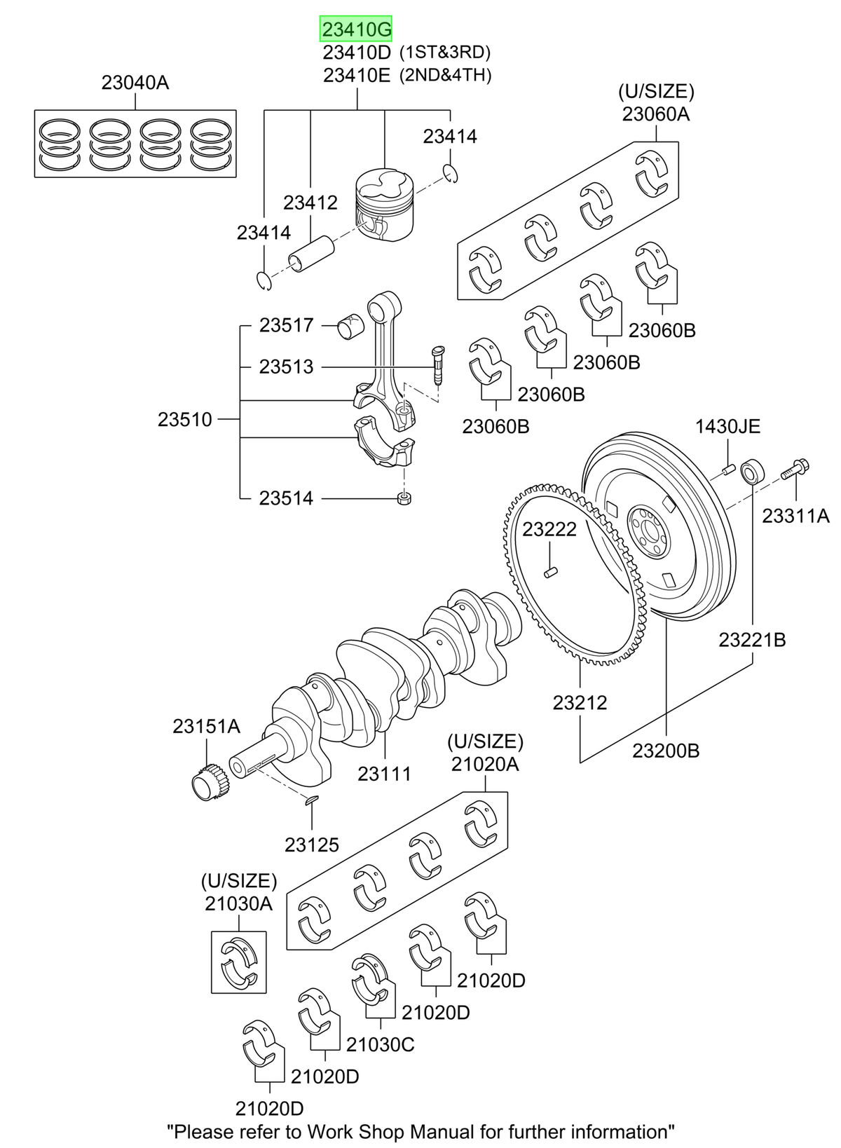 Piston Motor Std. Orig. Para Hyundai H1 1998-2004