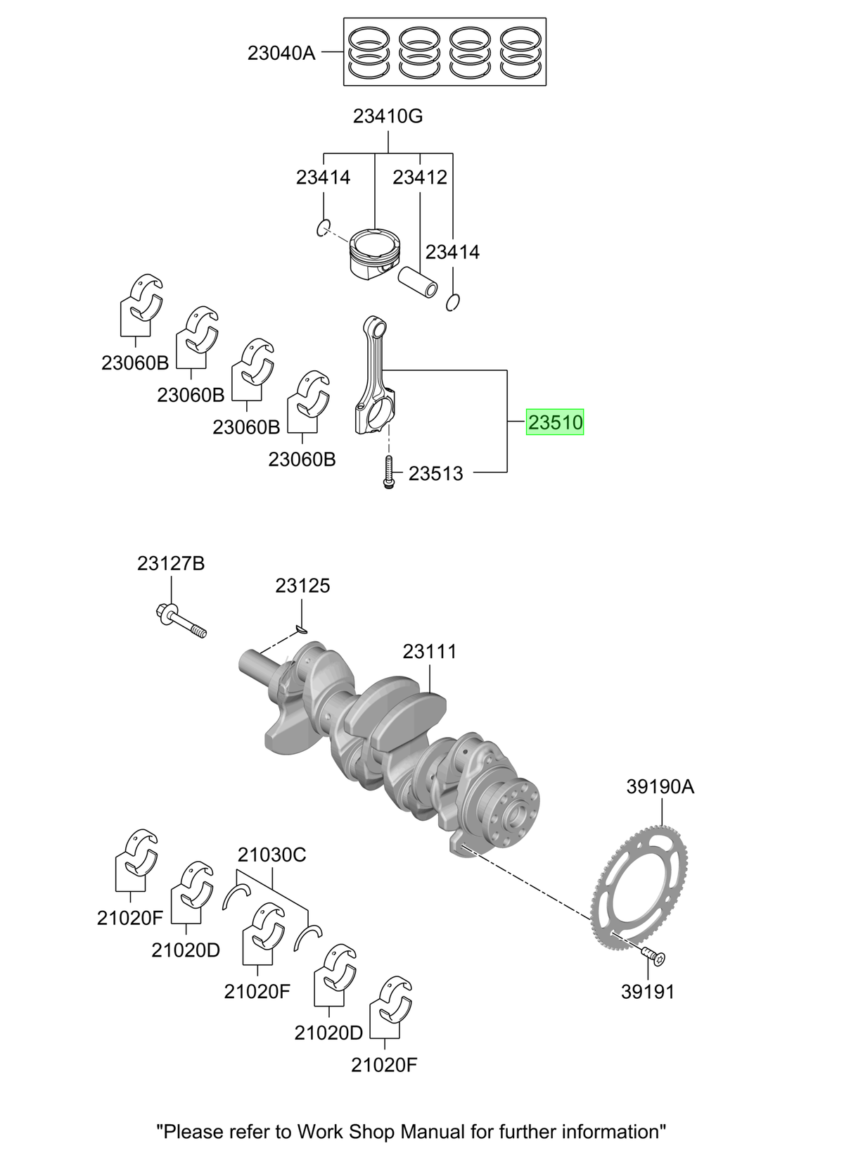 Biela Motor Original Para Kia Sorento 2021-2025