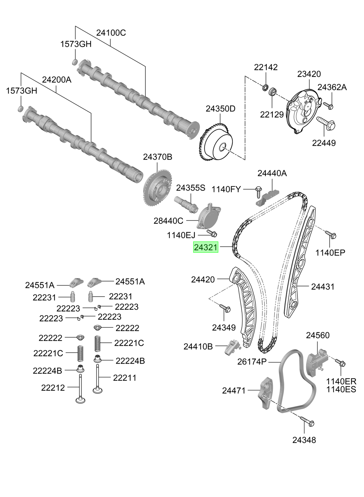 Cadena Distrib. Original Para Hyundai Santa Fe 2023-2025