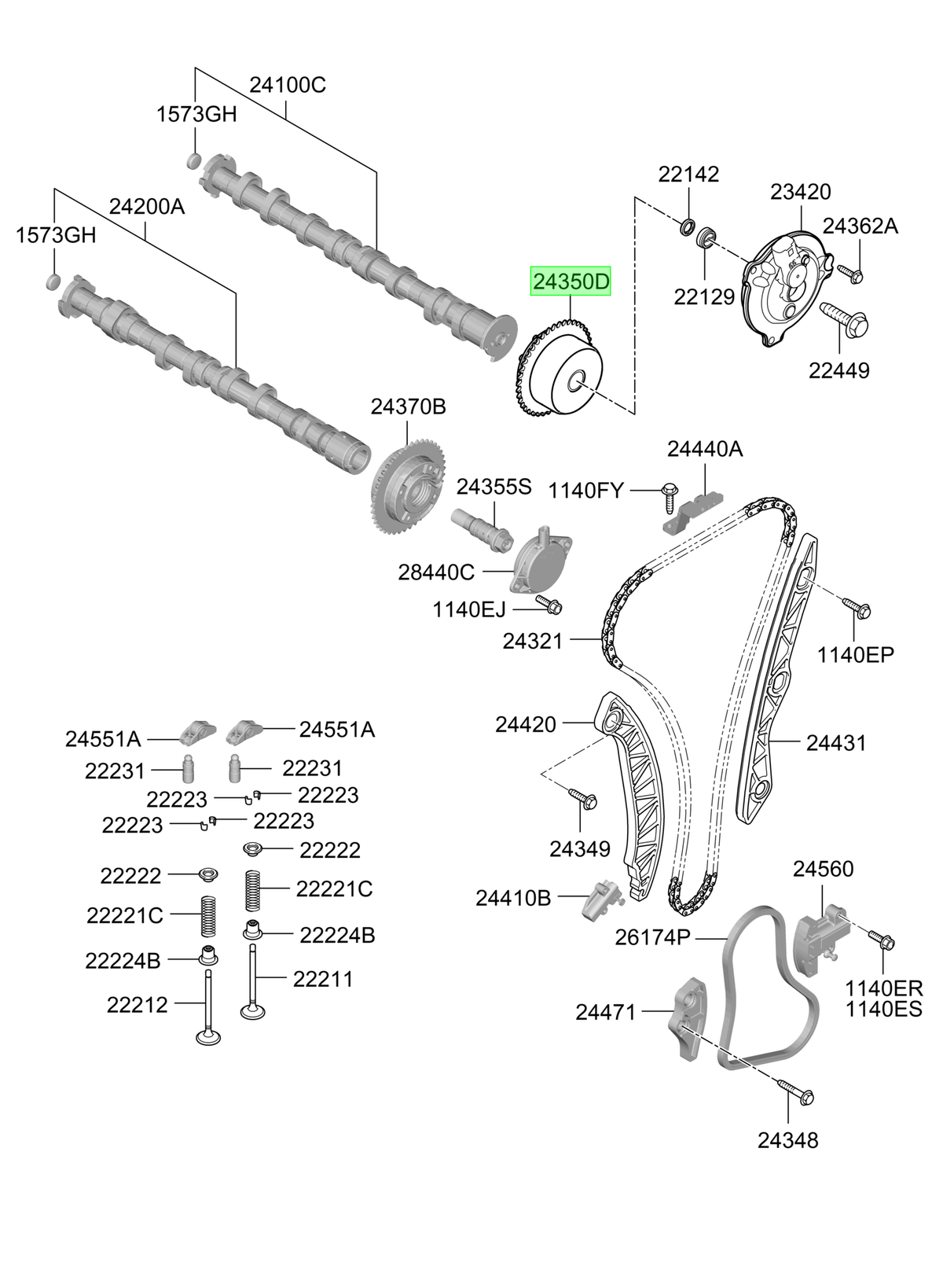 Cjto. Cvvt Adm. Original Para Hyundai Tucson 2020-2025
