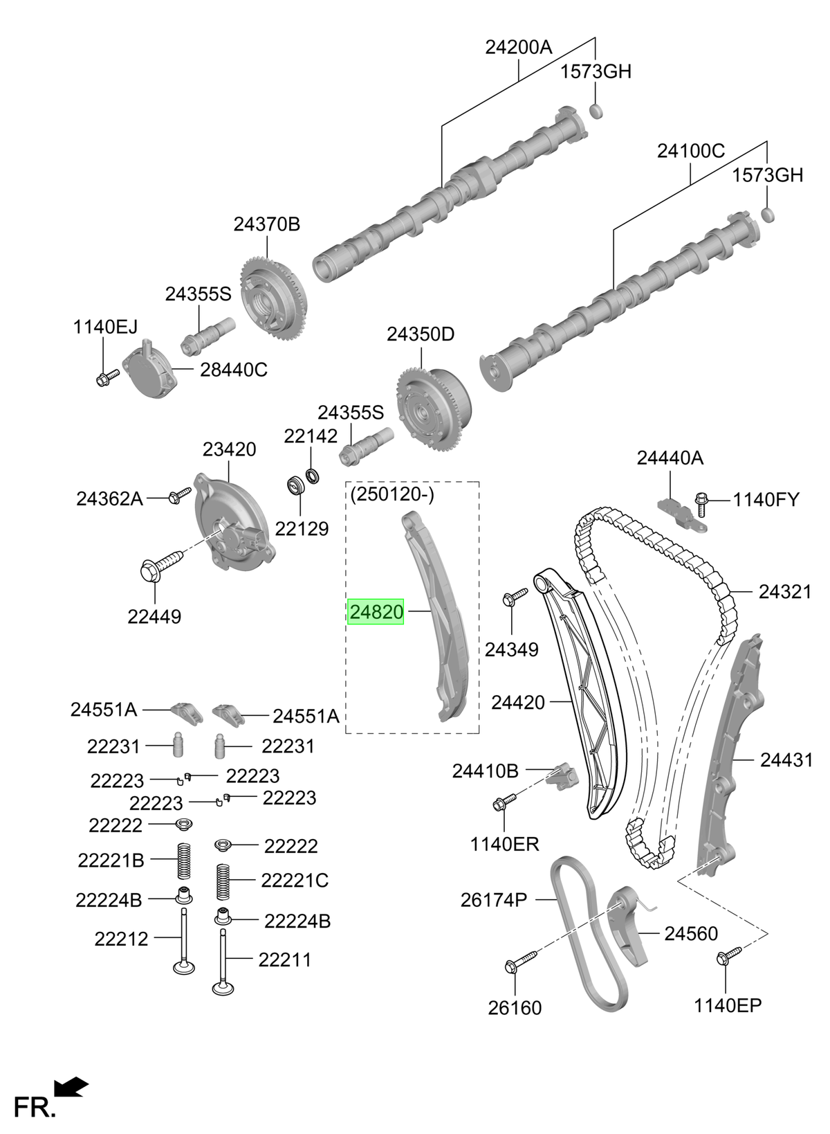 Guía Cadena Móvil Original Para Hyundai Sonata 2023-2025