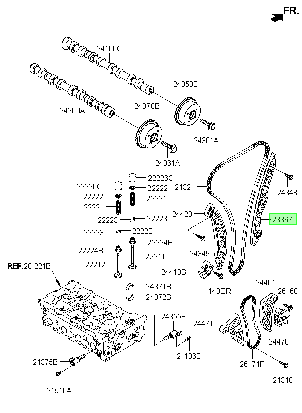 Guia Tension De Cadena Orig. Para Hyundai H1 Desde 2007