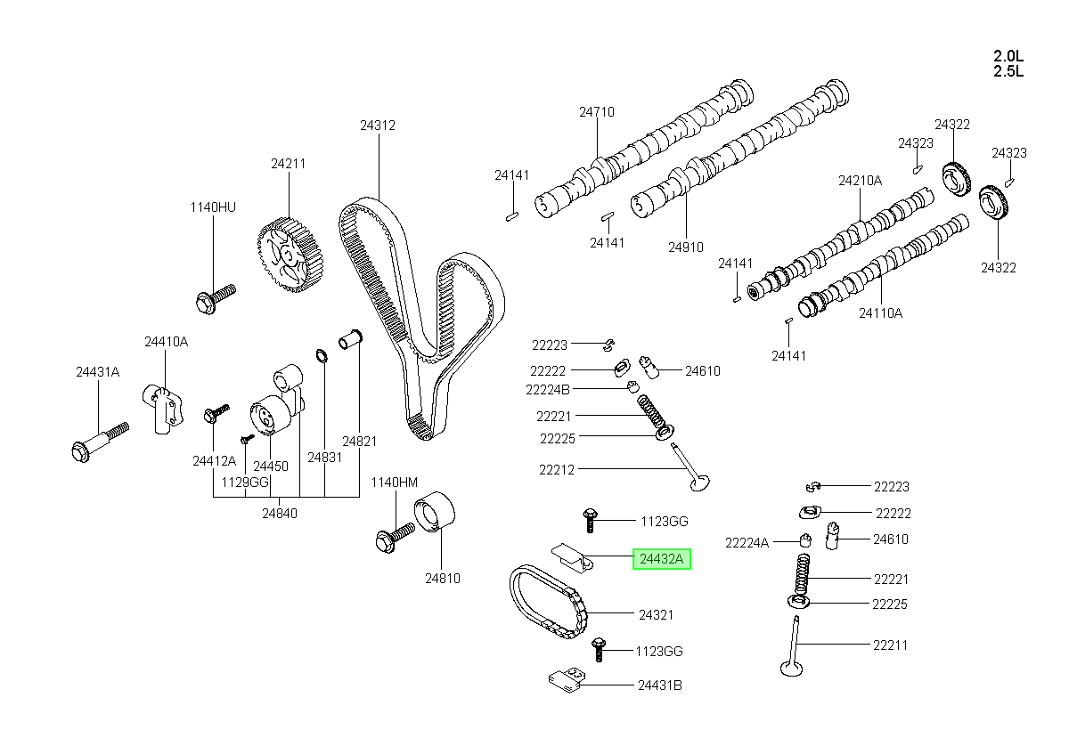 Guia De Cadena Orig. Para Hyundai Sonata 1999-2003