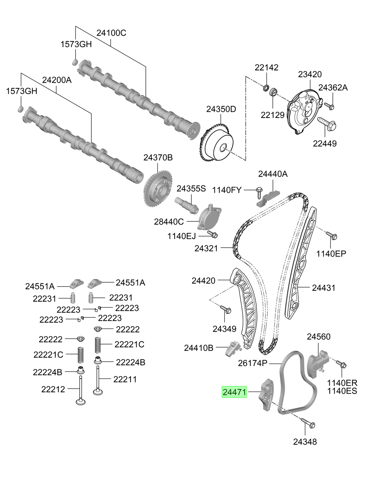 Bomba De Aceite Original Para Hyundai Sonata 2019-2025
