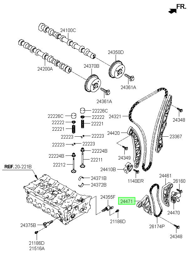 Guia Cadena Distrib Orig. Para Hyundai Sonata 2011-2014