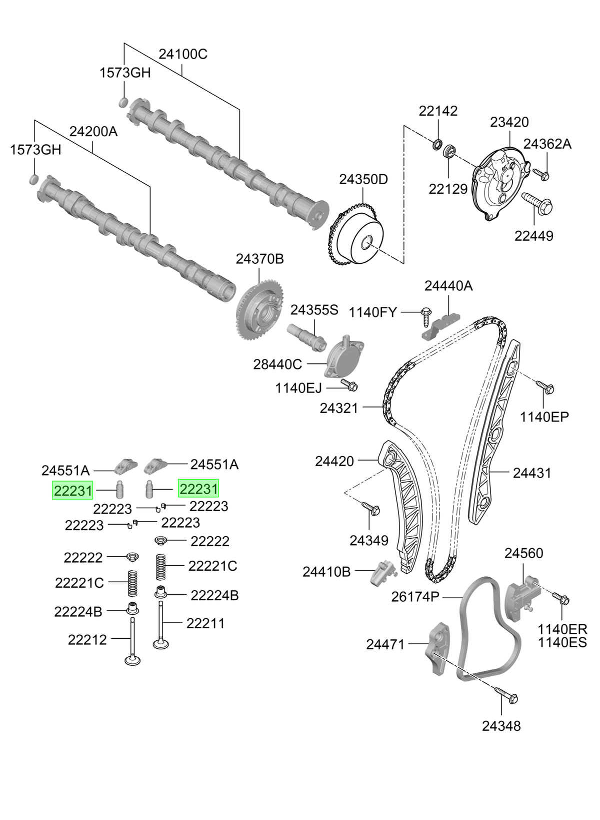Taqué Hidráulico Original Para Hyundai Sonata 2019-2025