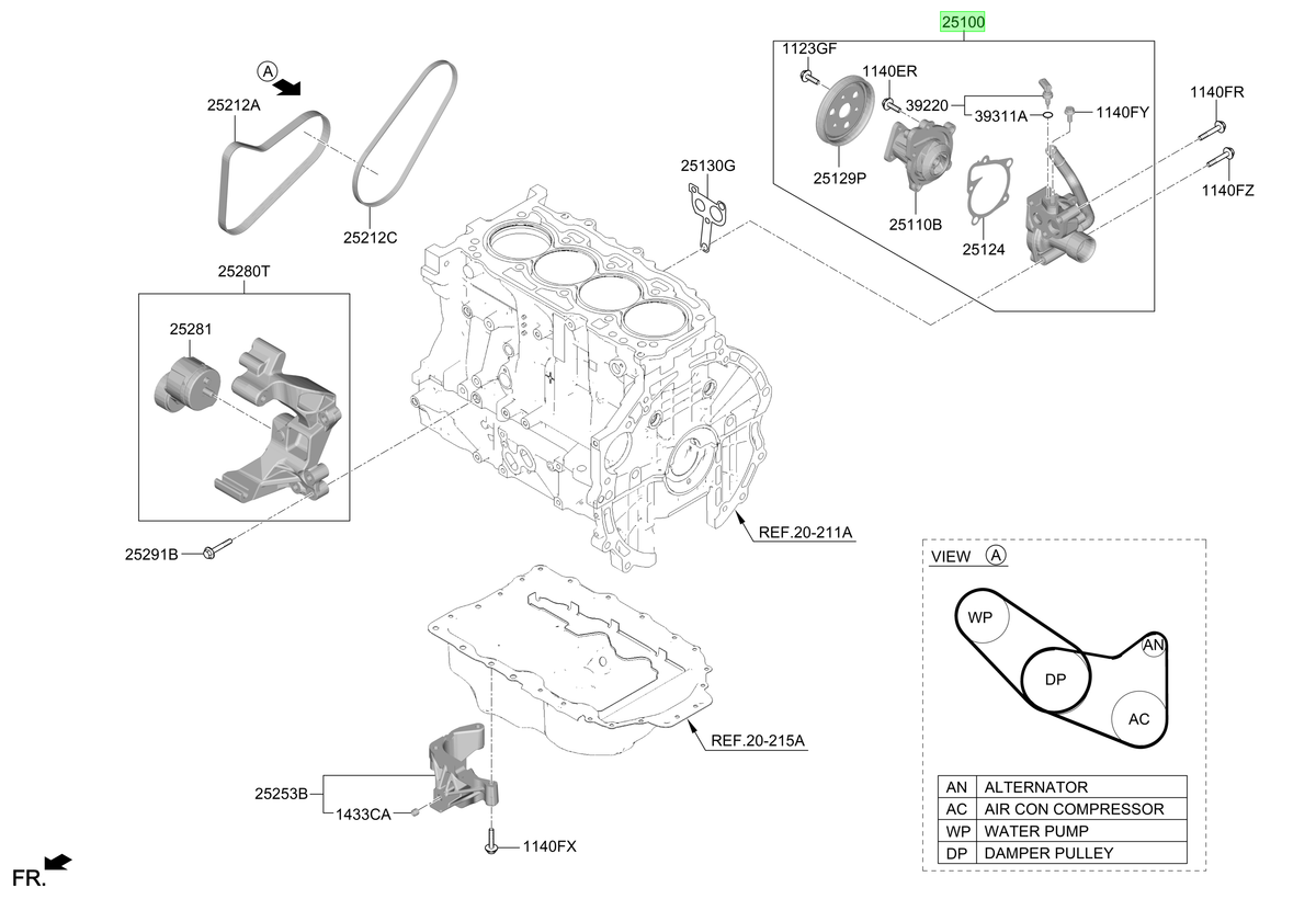 Bomba De Agua Original Para Hyundai Santa Fe 2023-2025