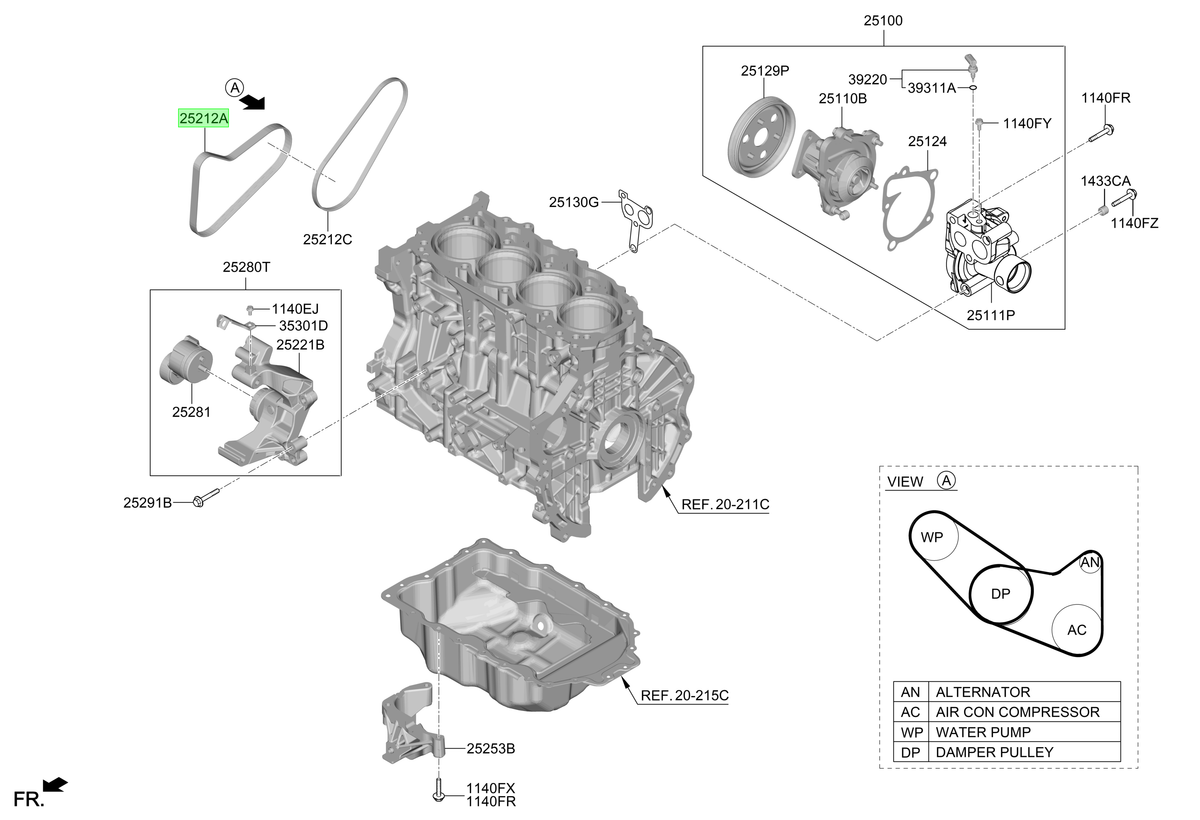 Correa Accesorios Original Para Hyundai Sonata 2019-2025