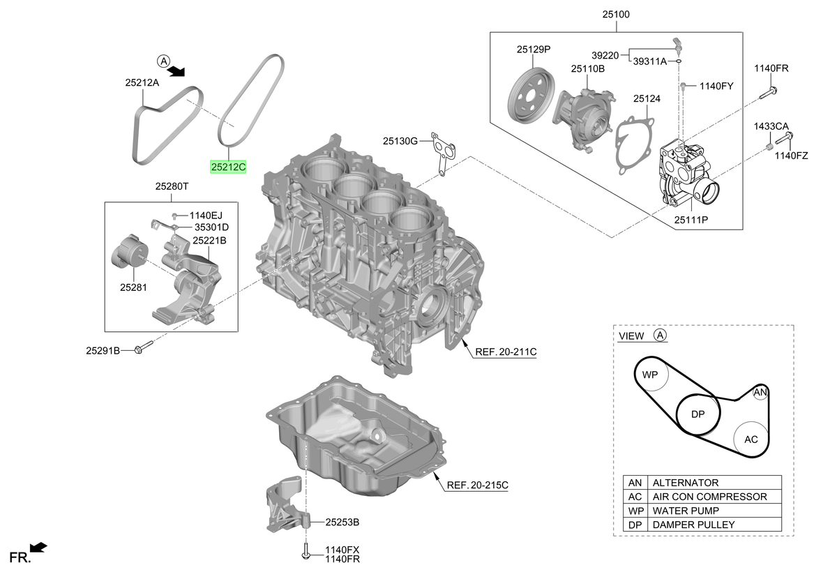 Bomba De Agua Original Para Hyundai Santa Fe 2020-2025