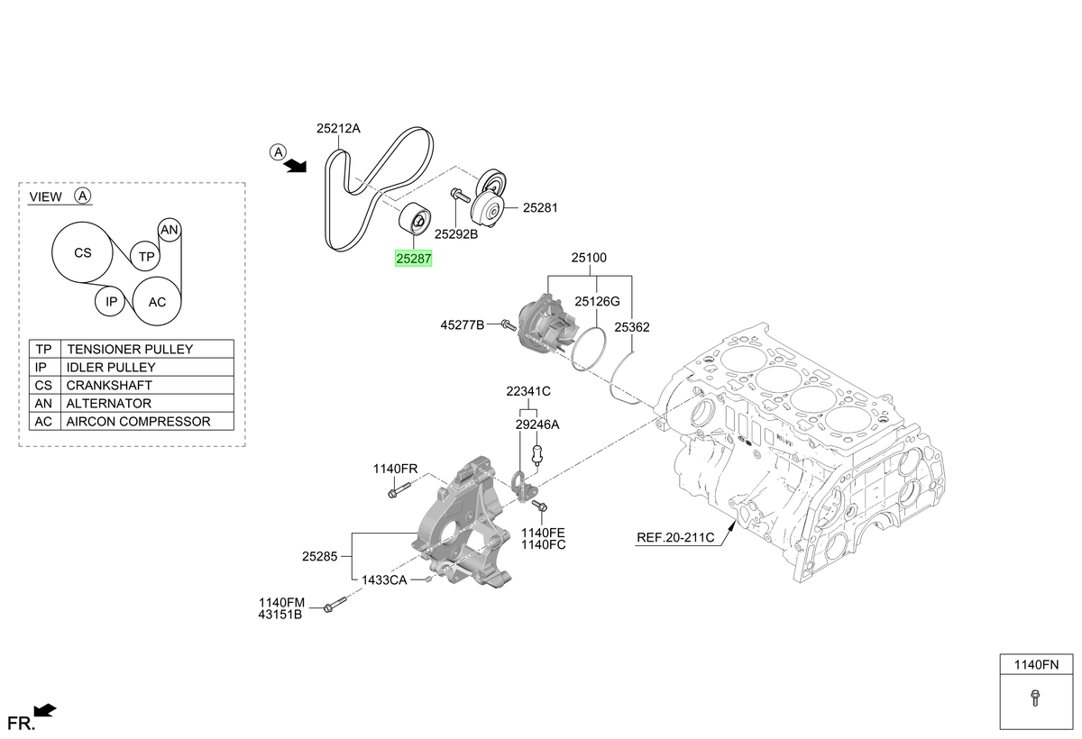Tensor Correa Original Para Hyundai Santa Fe 2020-2024