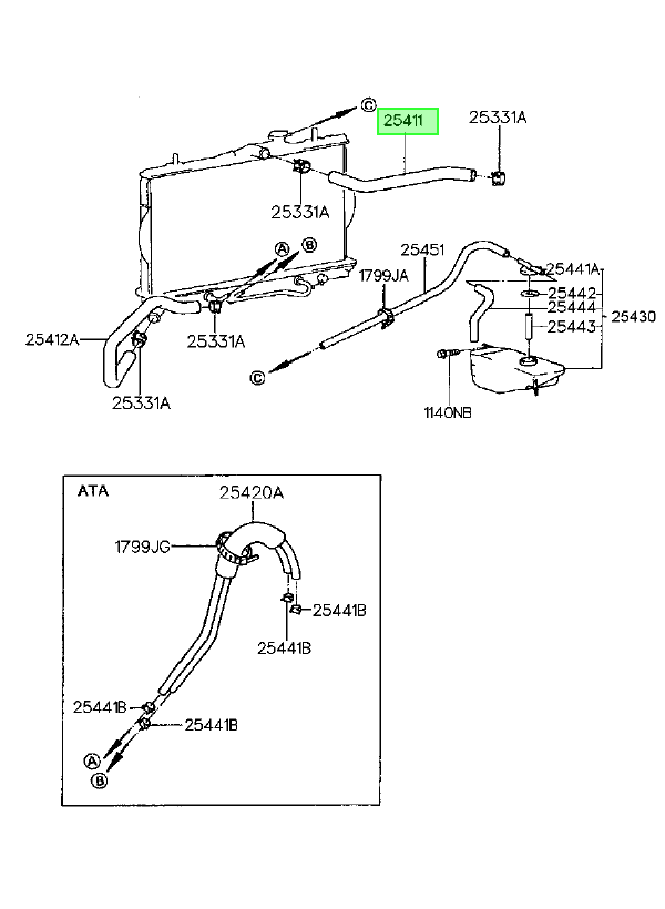 Mang. Sup Radiador Orig. Para Hyundai Accent 2000-2005