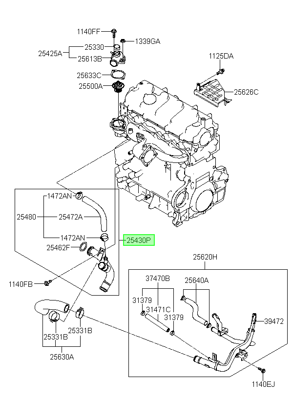 Caneria De Agua Orig. Para Hyundai Tucson 2005-2010