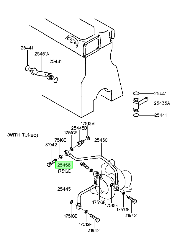 Perno Cañeria Turbo Orig. Para Hyundai H250 1994-1998