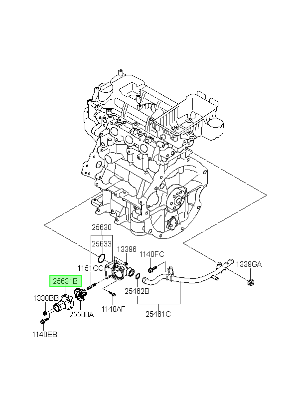 Tapa-termostato Orig. Para Hyundai Accent 2011-2021
