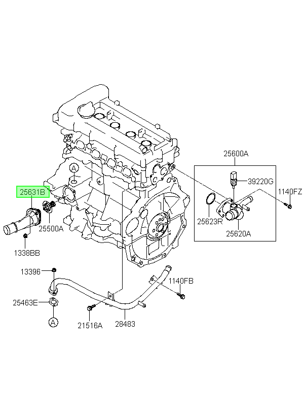 Tapa Termostato Santa Fe Orig. Para Hyundai Creta Desde 2016