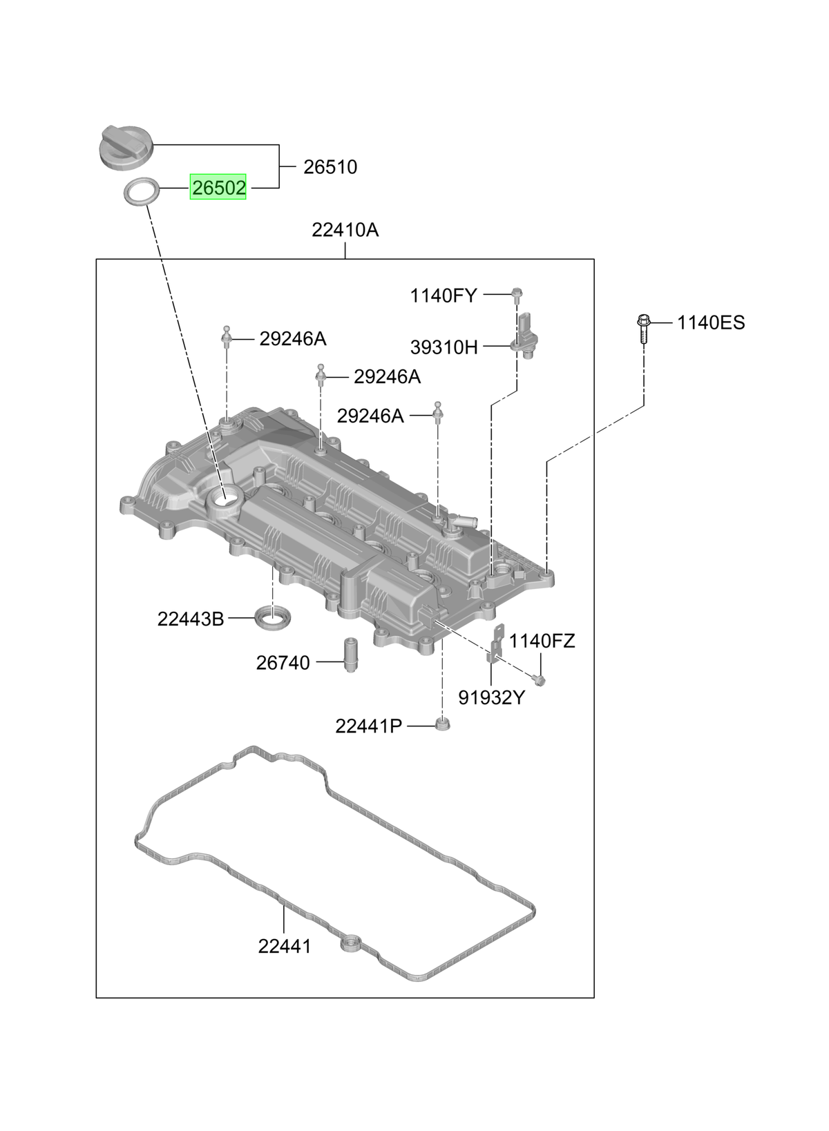 Empaq Tapa Llenado Ace Orig. Para Hyundai Santa Fe 2006-2012