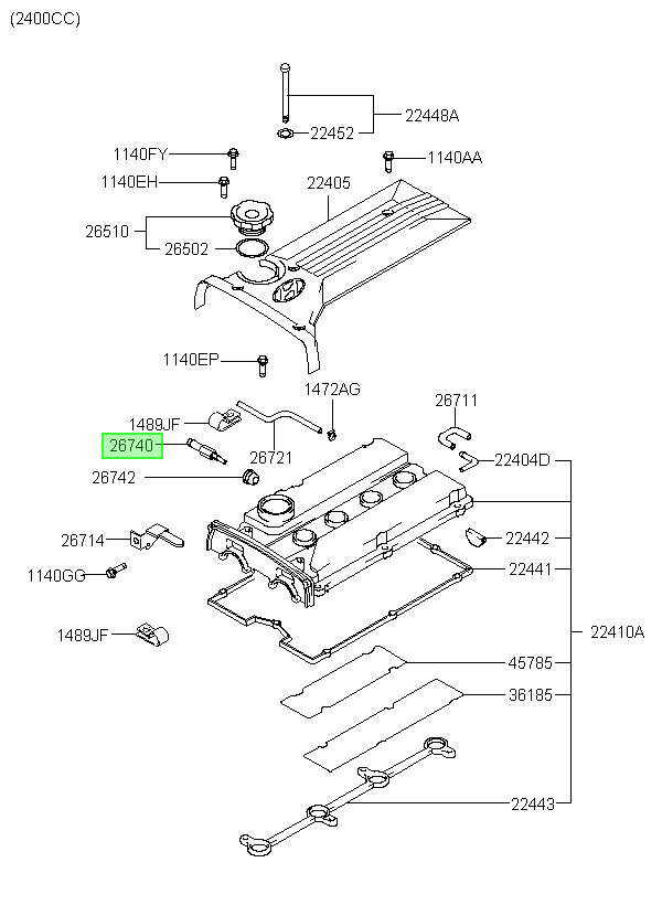 Valv Pcv Orig. Para Hyundai Santa Fe 2001-2005