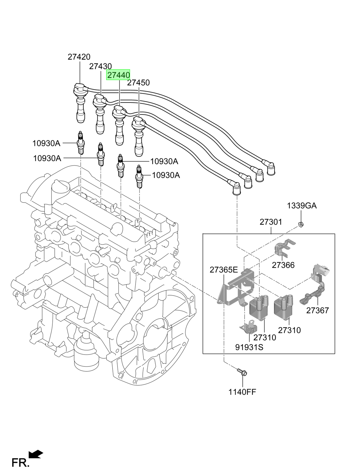 Cable De Bujias Num.3 Orig. Para Hyundai I20 Desde 2017