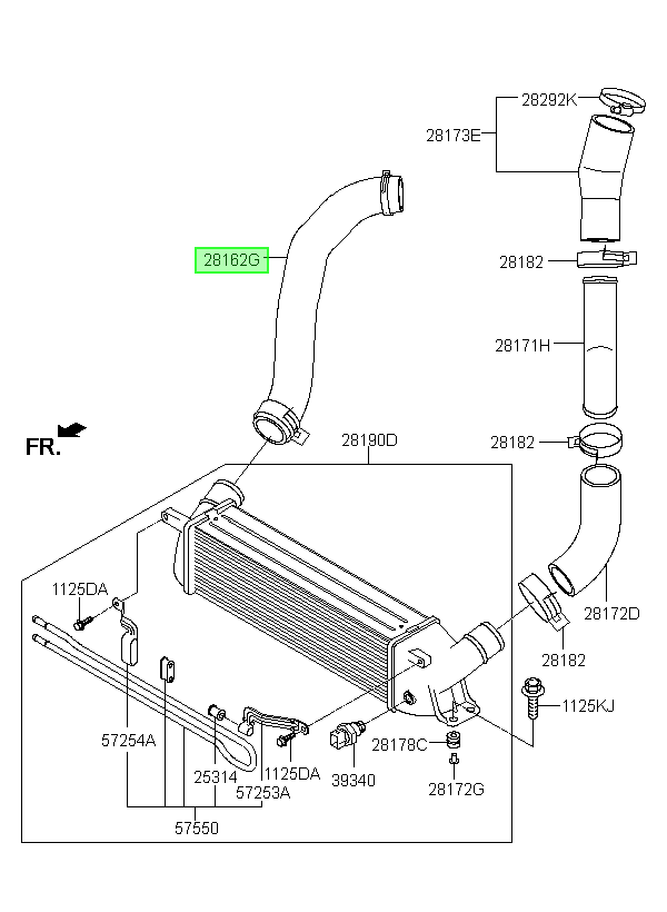 Manguera Intercooler Orig. Para Hyundai H1 Desde 2007