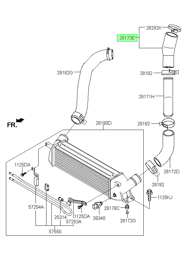 Manguera Intercooler Orig. Para Hyundai H1 Desde 2007