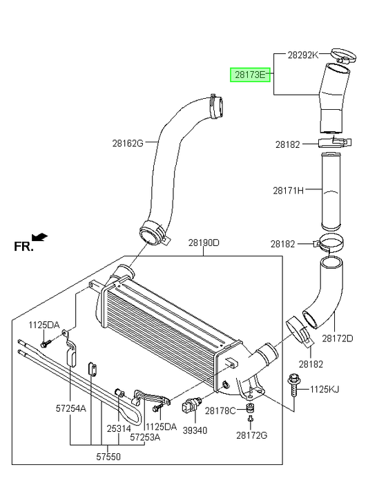 Manguera Intercooler Orig. Para Hyundai H1 Desde 2007