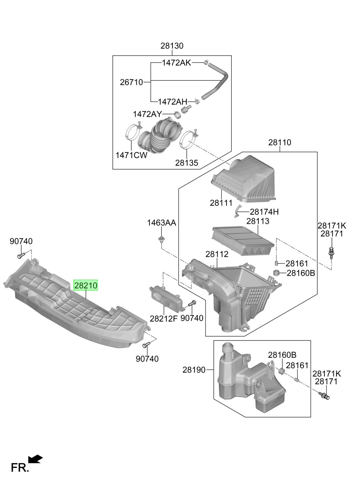 Ducto De Aire Original Para Hyundai Elantra 2020-2025