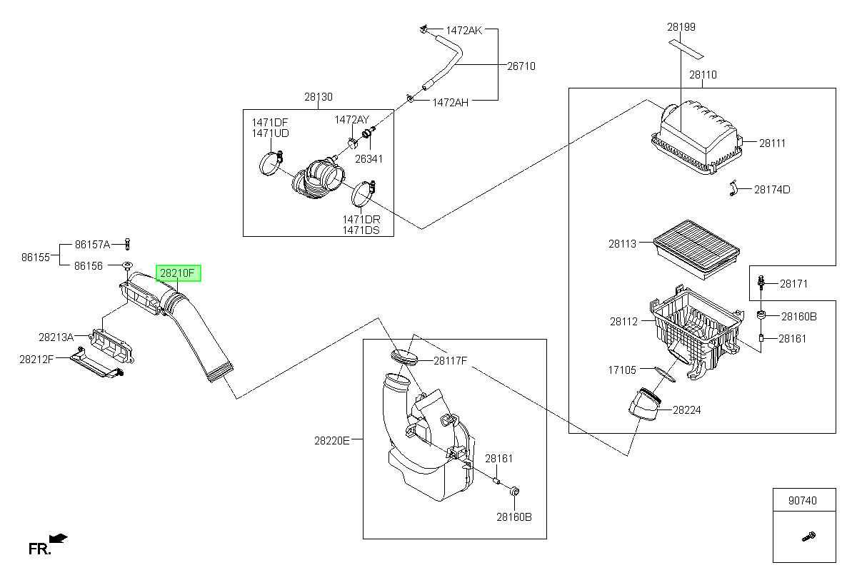 Ducto De Aire Original Para Hyundai Elantra 2015-2025