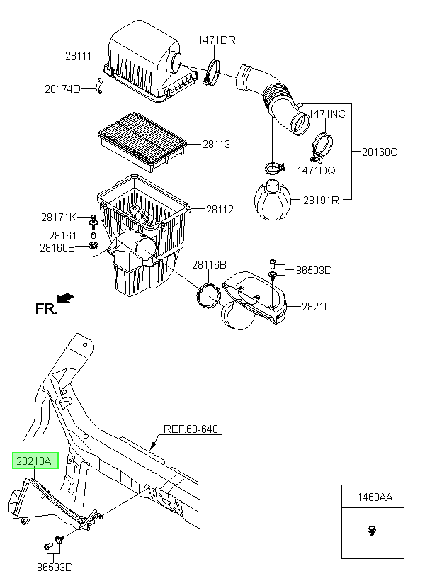Toma De Aire Orig. Para Hyundai H1 Desde 2007
