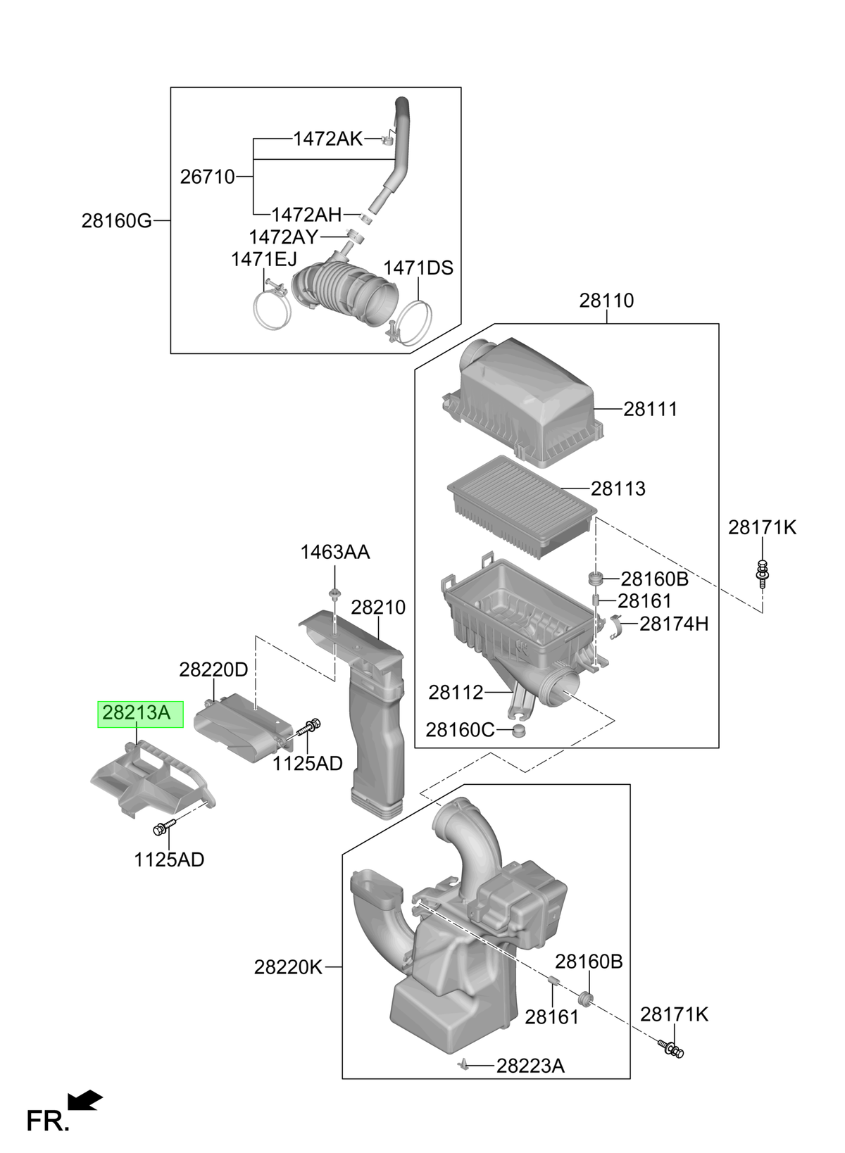 Ducto De Aire Original Para Hyundai Accent 2017-2024