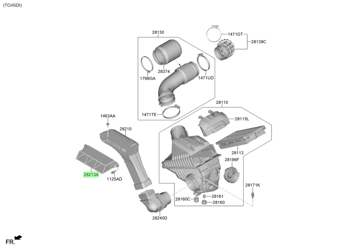 Ducto De Aire Original Para Hyundai Santa Fe 2023-2025