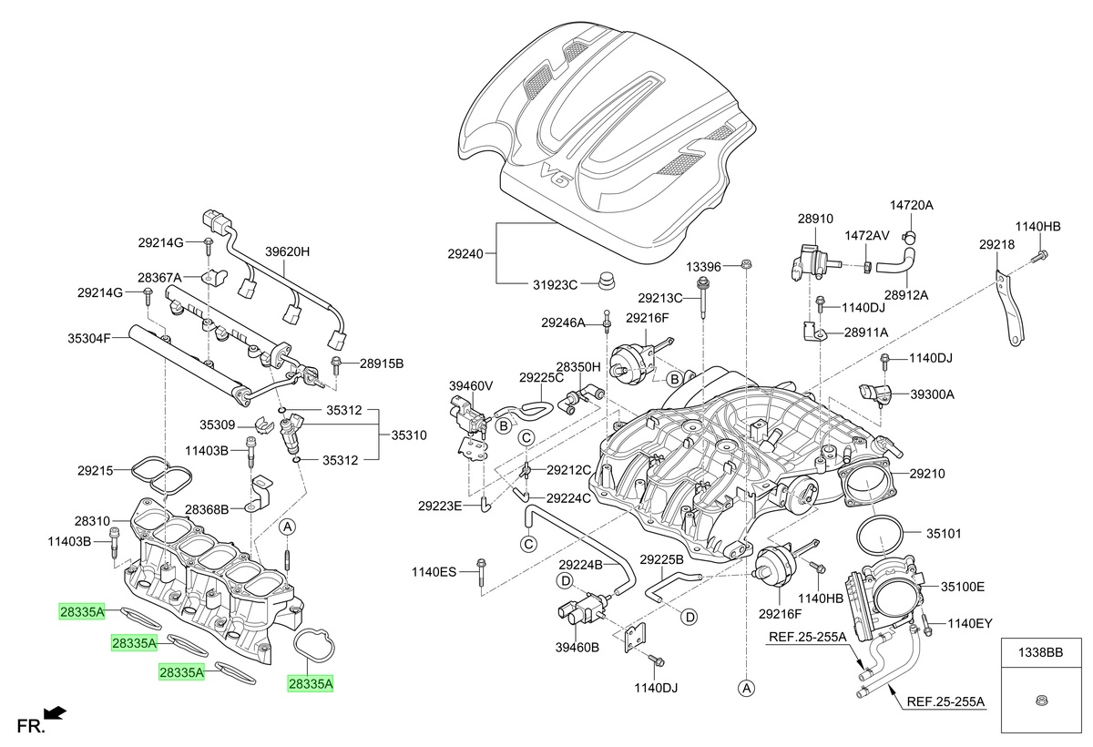 Junta-colector Admision Orig. Para Hyundai Azera 2012-2015