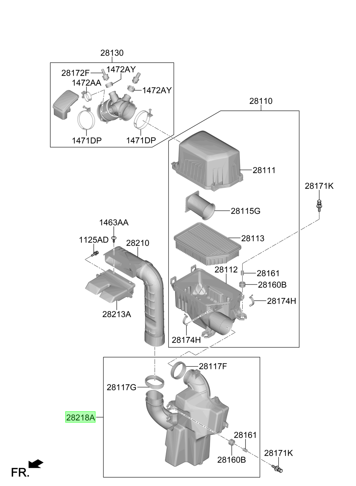 Ducto Toma Aire Original Para Hyundai Creta 2024-2025