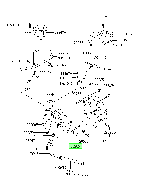 Empaquetadura De Turbo Orig. Para Hyundai H1 1998-2004