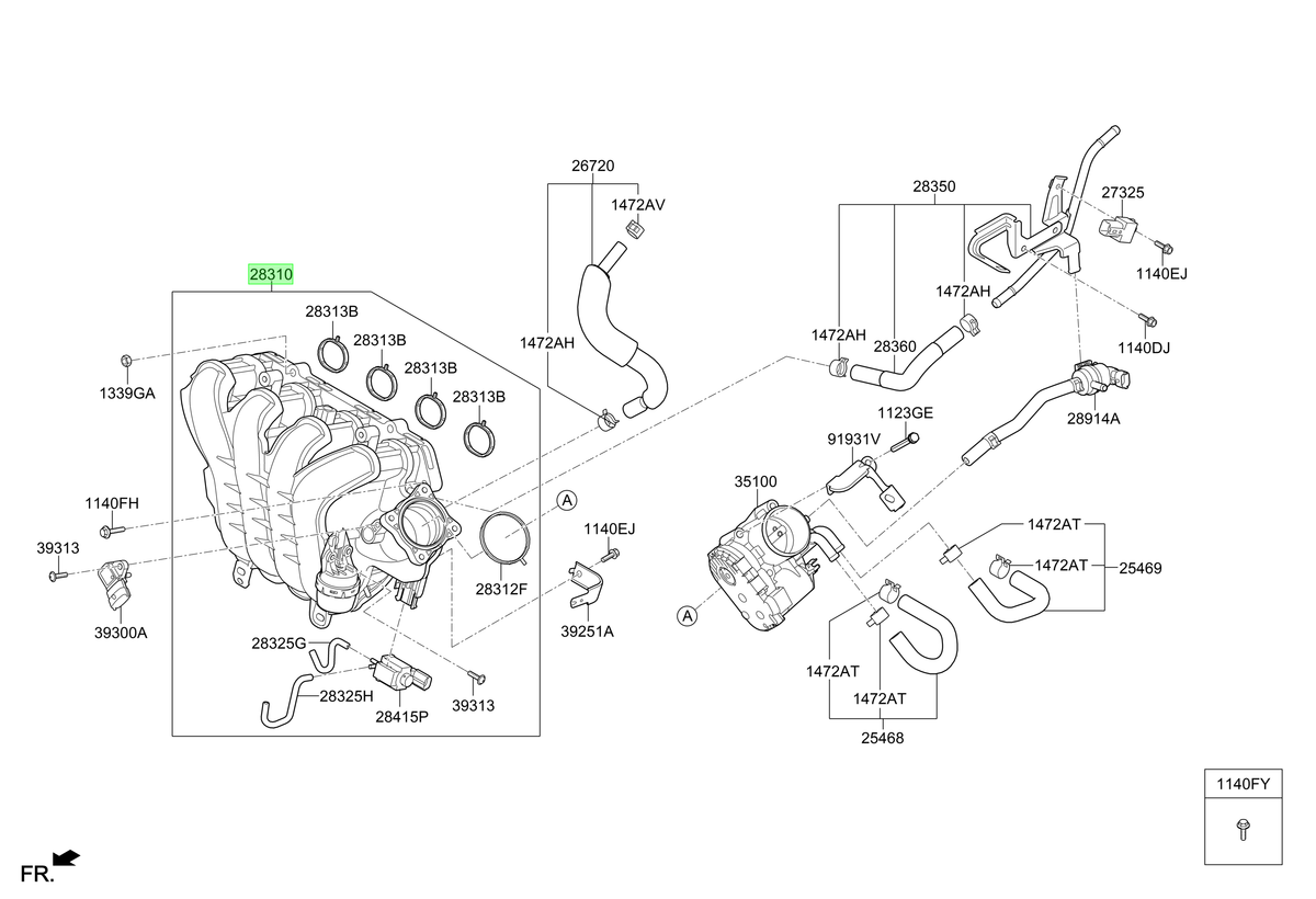 Múlt. Admisión Original Para Hyundai Accent 2017-2024