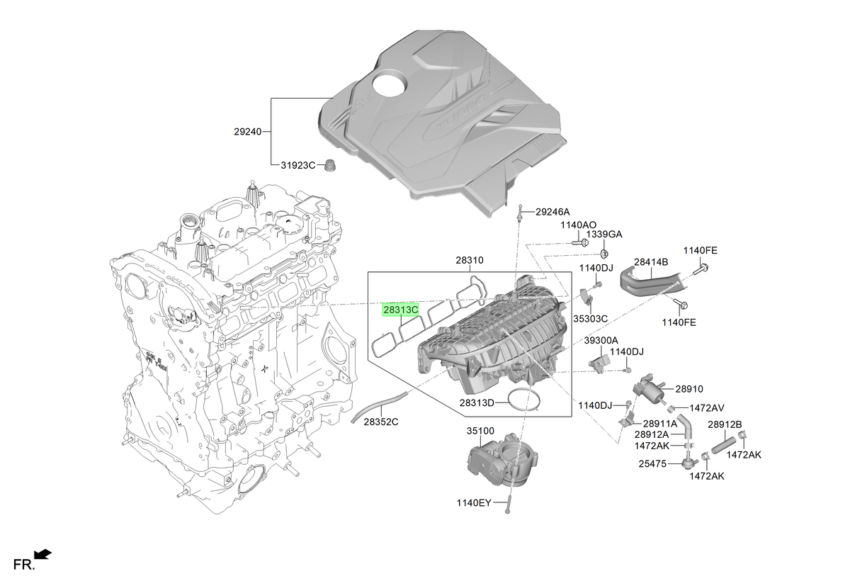 Empaq. Múlt. Adm. Original Para Hyundai Santa Fe 2023-2025