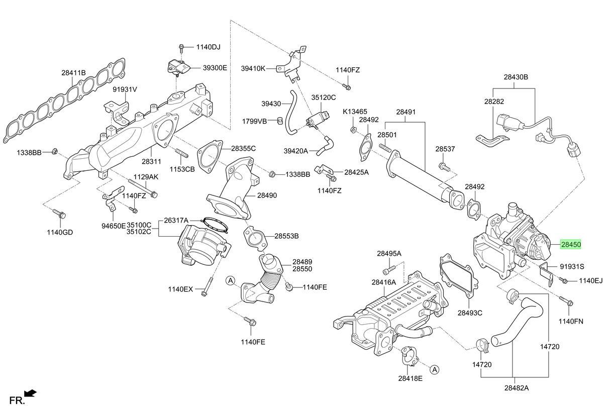 Válvula Egr Original Para Hyundai H1 2019-2025