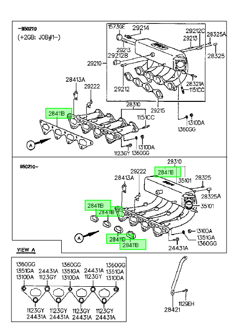 Empaq. Original Para Hyundai Elantra 1995-2000