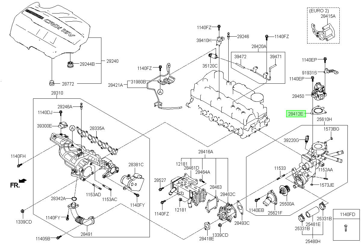 Empaquetadura Valvul Orig. Para Hyundai Santa Fe Desde 2018