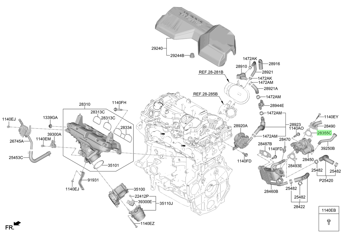 Junta-adaptador Original Para Kia Sorento 2021-2025