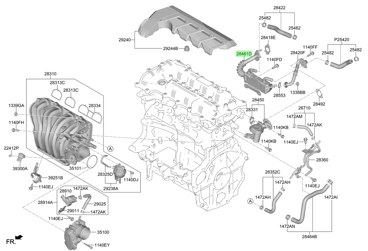 Refrigerador Egr Original Para Kia Seltos 2022-2025
