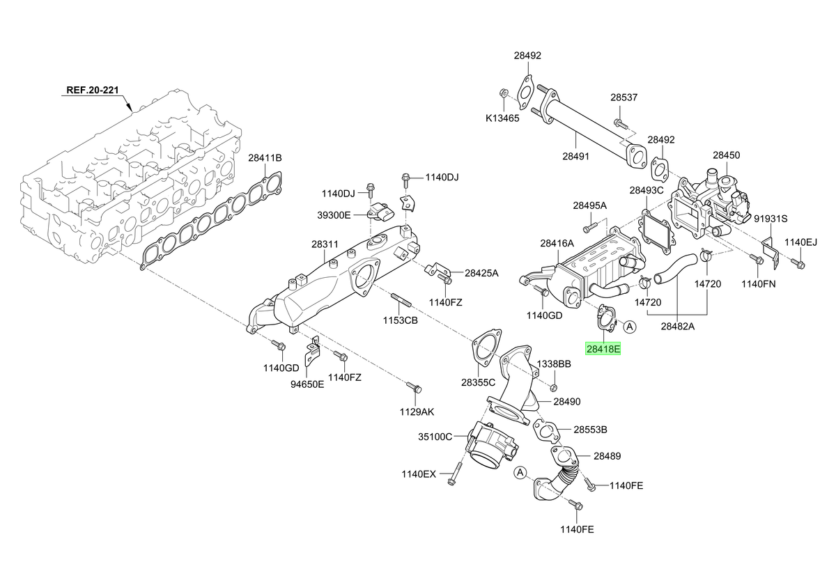 Junta Tubo Egr Orig. Para Hyundai Santa Fe 2013-2018