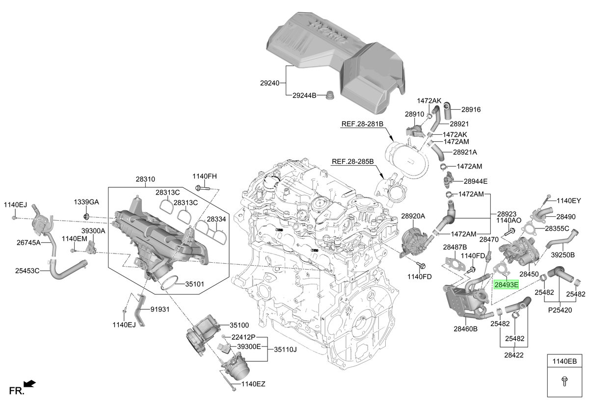 Termostato Completo Original Para Hyundai Tucson 2020-2025